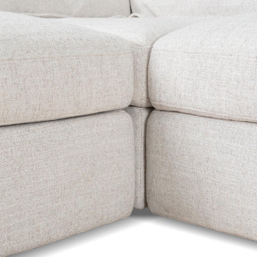 CLC10105-KSO 3 Seater Chaise Sofa - Pebble Beige