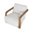 CLC10145-MY Off White Boucle Armchair - Walnut