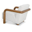 CLC10145-MY Off White Boucle Armchair - Walnut