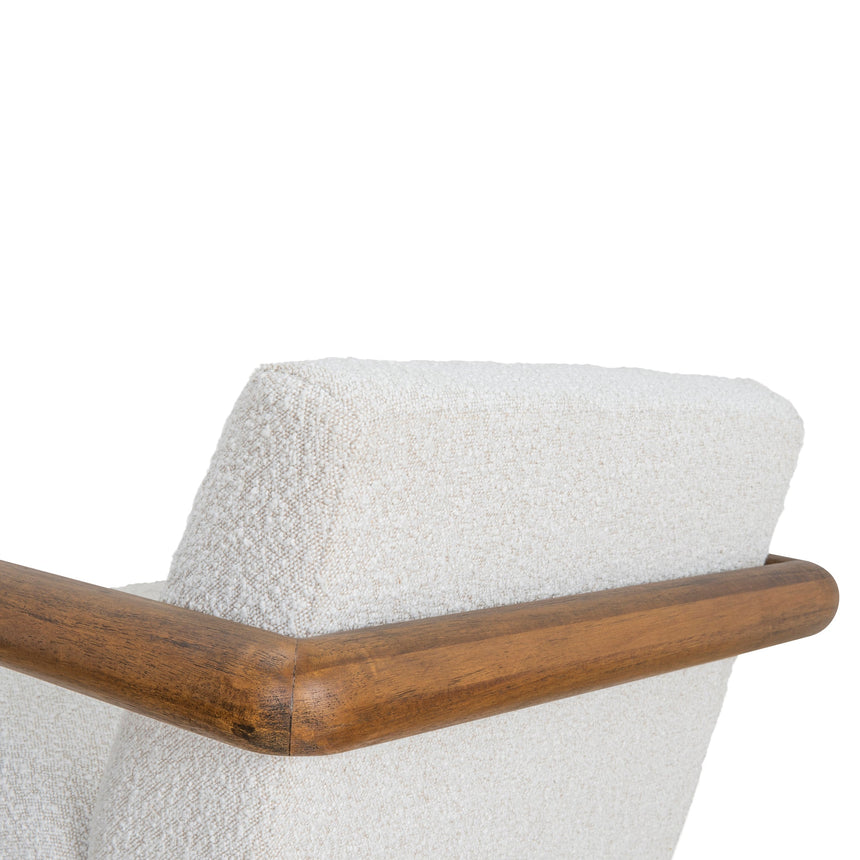 CLC10145-MY Off White Boucle Armchair - Walnut