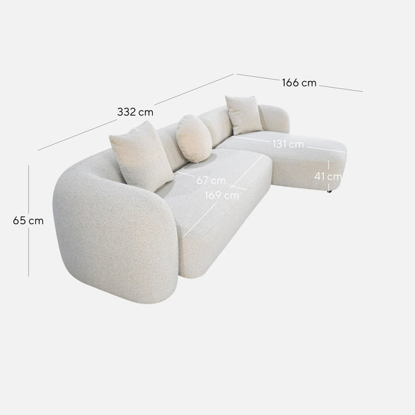 CLC10385-AE 3 Seater Right Chaise Sofa - Oa... | Calibre Furniture