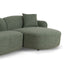 CLC10393-AE 3 Seater Right Chaise Sofa - Amazon Green