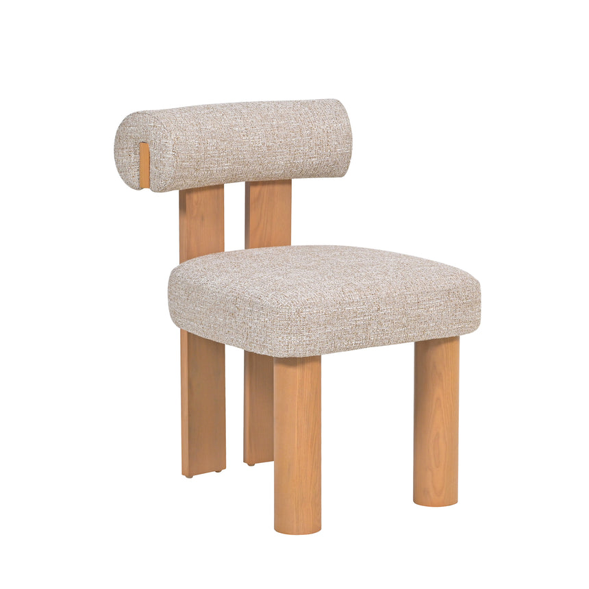CDC10056-SDx2 Natural Dining Chair - Grey Seat (Set of 2)