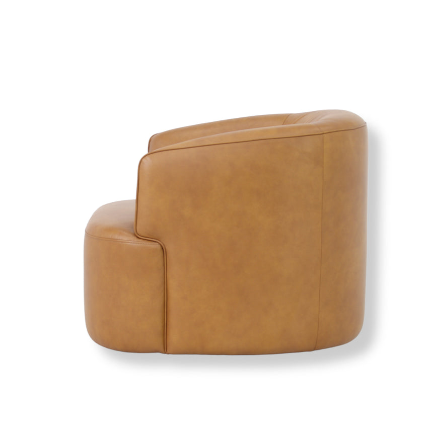 CLC10846-NV Swivel Armchair - Amber Tan Leather