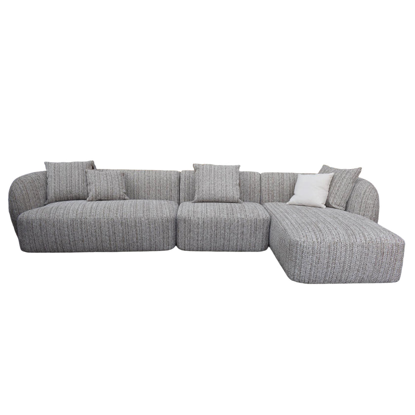 CLC12401-AE 4 Seater Right Chaise Sofa - Plush Spec Brown
