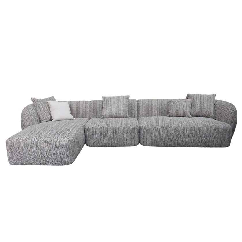 CLC12403-AE 4 Seater Left Chaise Sofa - Plush Spec Brown