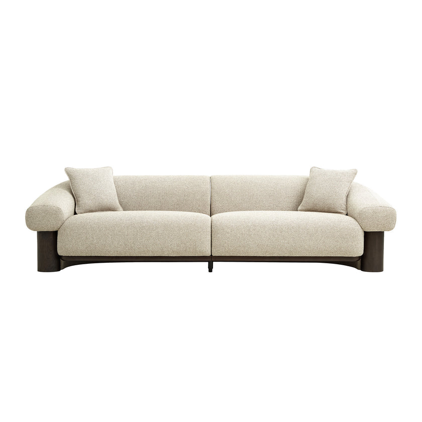 CLC12574-IG Dark Brown 3 Seater Sofa - Soft Beige