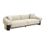 CLC12574-IG Dark Brown 3 Seater Sofa - Soft Beige