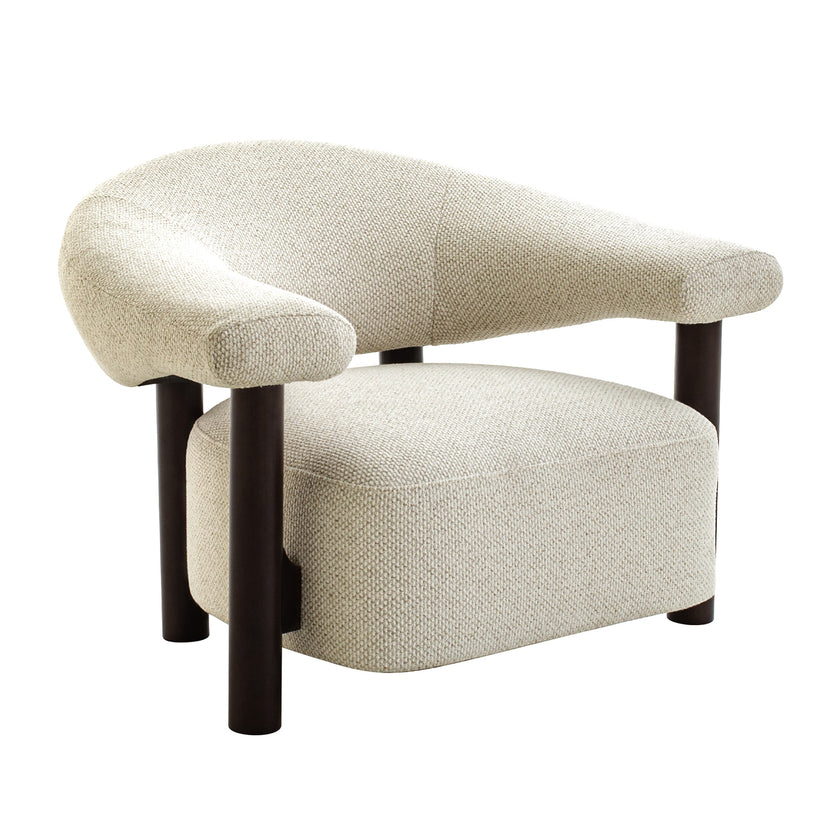 CLC12575-IG Dark Brown Armchair - Soft Beige