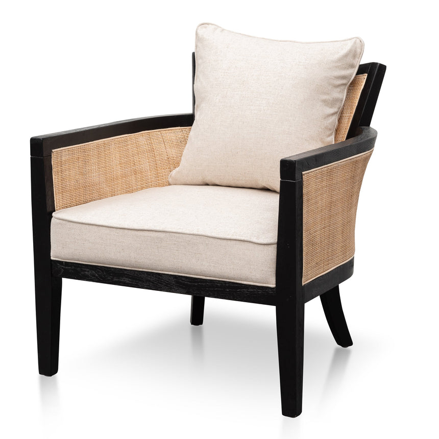 CDC2947-NH Rattan Seat Dining Chair - Natural with Black Legs