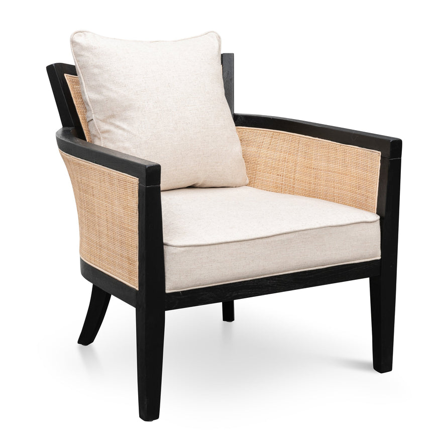 Ex Display - CLC6072-CH Rattan Armchair - Black and Sand White