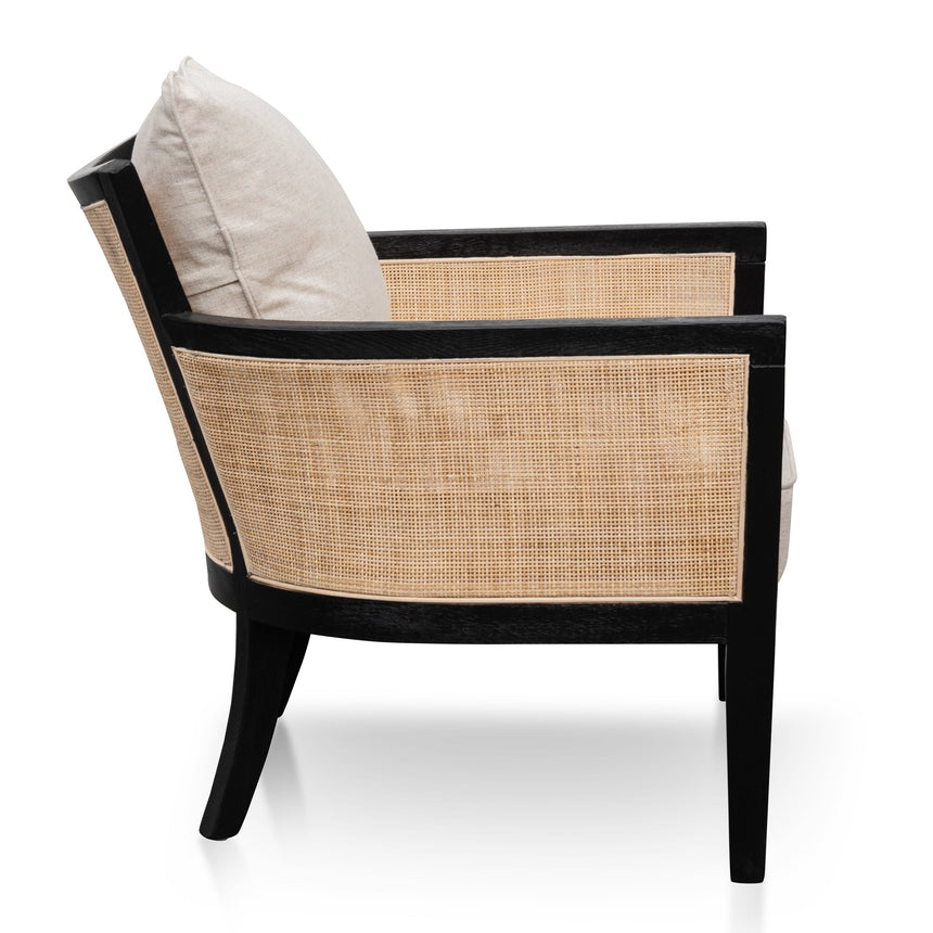 Ex Display - CLC6072-CH Rattan Armchair - Black and Sand White