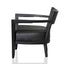 CLC6074-CH Black Wooden Armchair - Black PU leather Seat