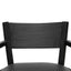 CLC6074-CH Black Wooden Armchair - Black PU leather Seat