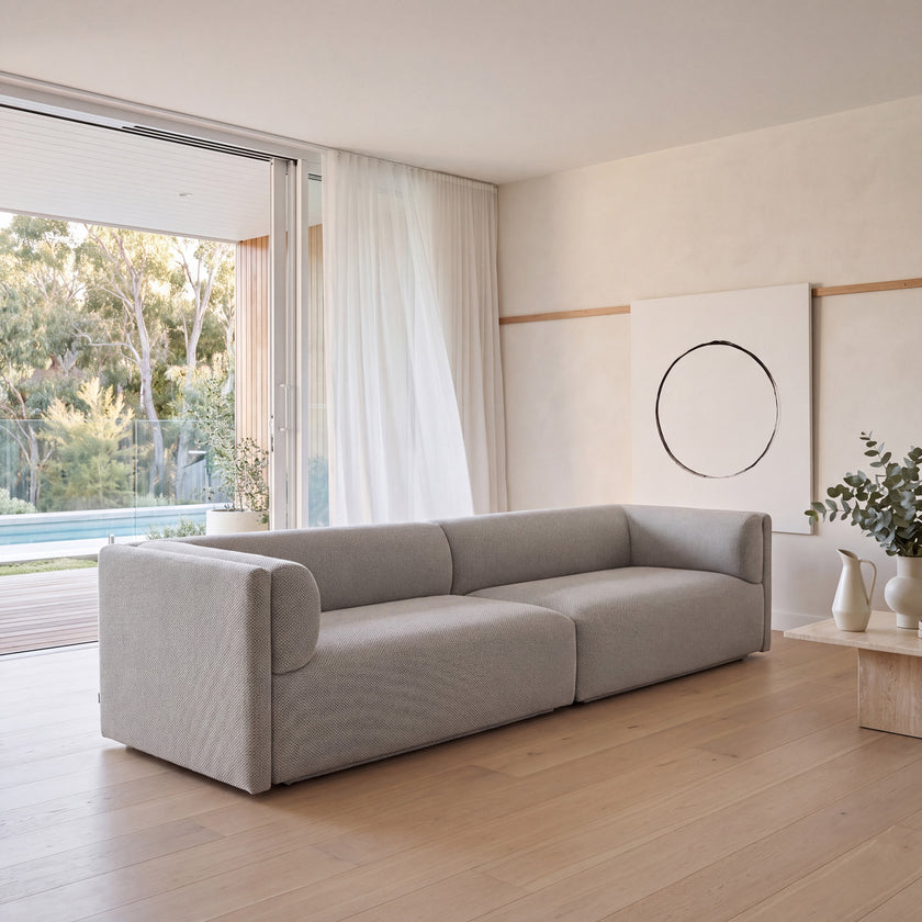 CLC6649-CA 4 Seater Fabric Sofa - Grey