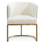 Ex Display - CLC6673-BS Ivory White Boucle Lounge Chair - Brushed Gold