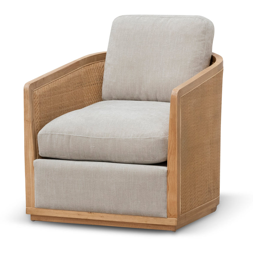 Ex Display - CLC6832-CA Wooden Armchair - Greige Fabric