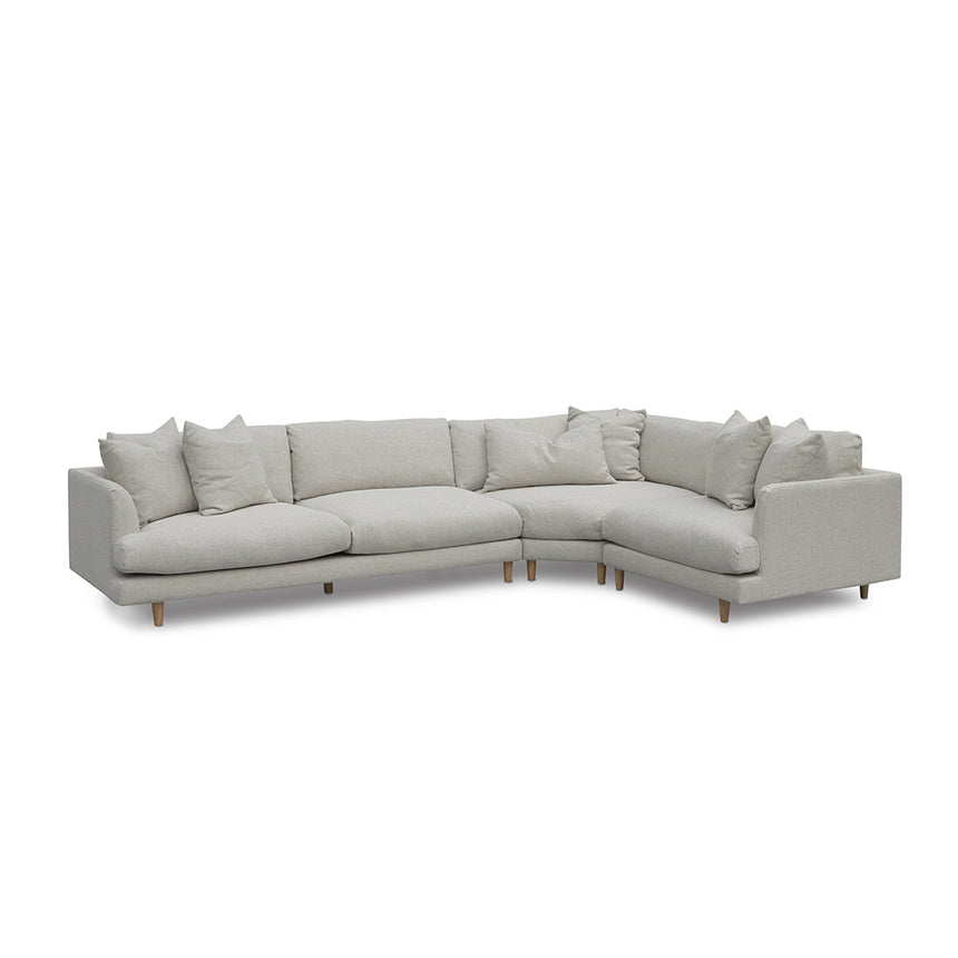 CLC806 3 Seater Left Chaise Fabric Sofa - Light Texture Grey