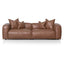 CLC8317-KSO 4 Seater Sofa with Cushion and Pillow - Caramel Brown