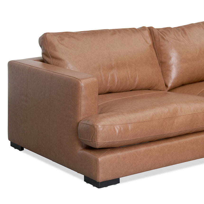 CLC8319-KSO 4 Seater Right Chaise Leather Sofa - Caramel Brown