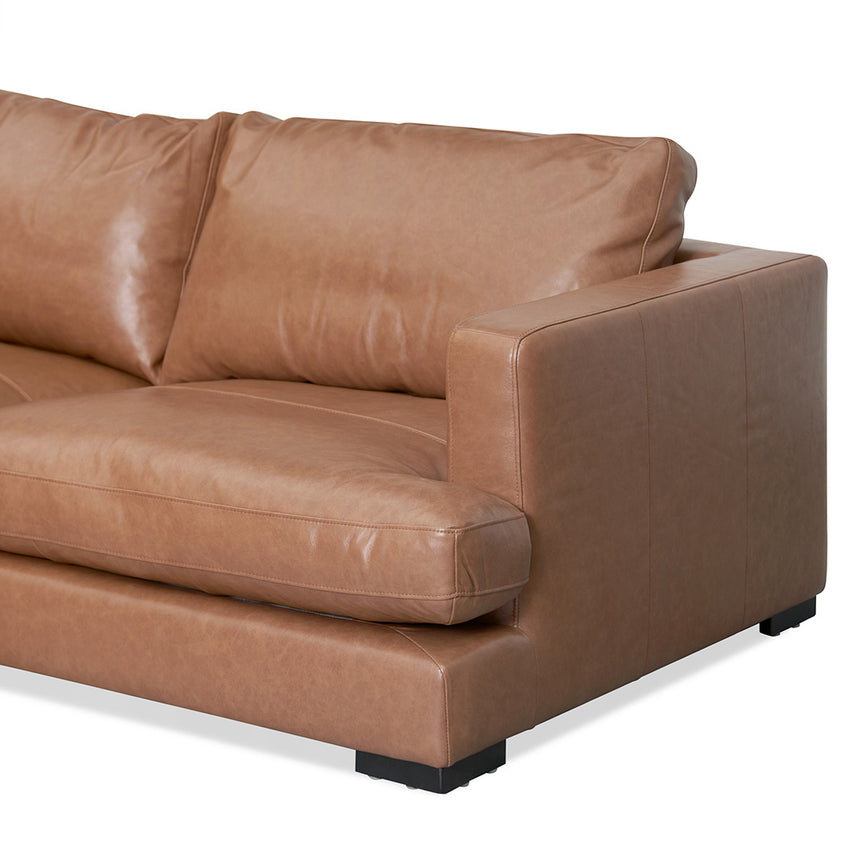 CLC8320-KSO 4 Seater Left Chaise Leather Sofa - Caramel Brown