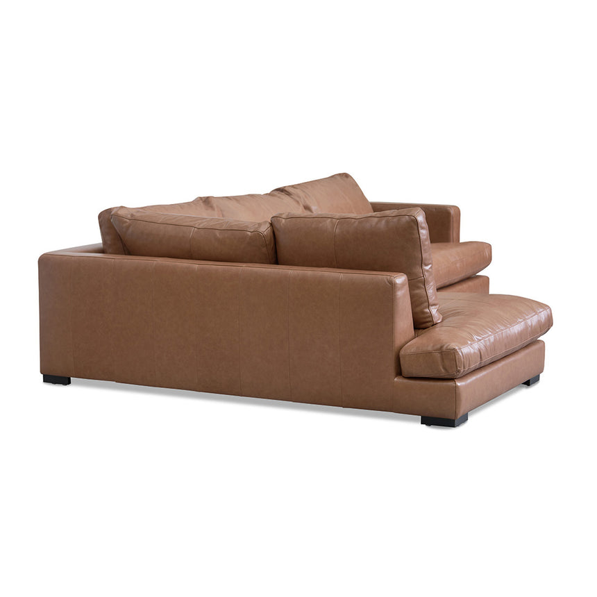 CLC8320-KSO 4 Seater Left Chaise Leather Sofa - Caramel Brown