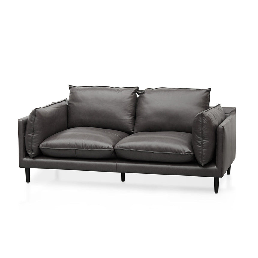 CLC8318-KSO 4 Seater Sofa with Cushion and Pillow - Shadow Grey Leather