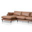 CLC8322-KSO 4 Seater Left Chaise Leather Sofa - Caramel Brown