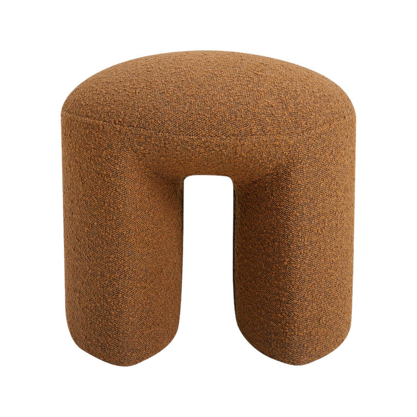 CLC8425-YY Round Ottoman - Brown Boucle