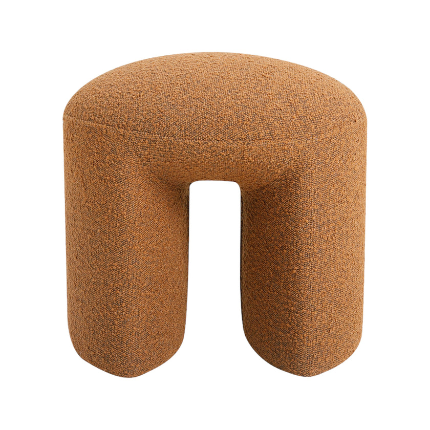 CLC8425-YY Round Ottoman - Brown Boucle