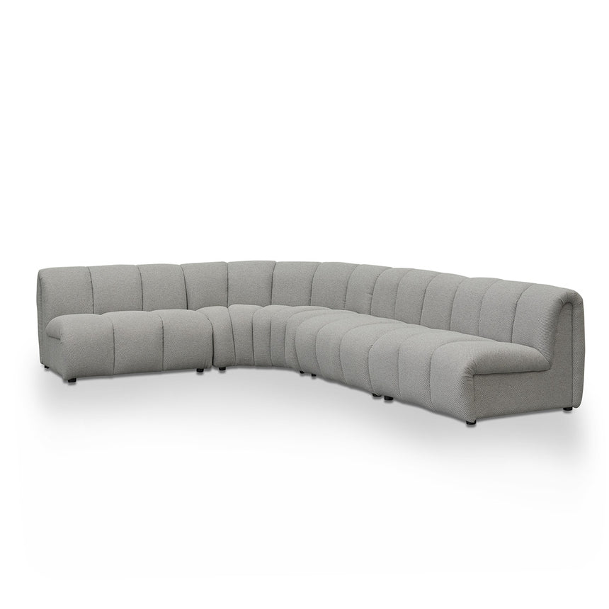 CLC806 3 Seater Left Chaise Fabric Sofa - Light Texture Grey