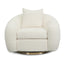 CLC8537-FS Swivel Armchair - Ivory White Boucle