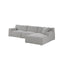 CLC8672-YY 3 Seater Right Chaise Sofa - Clay Grey