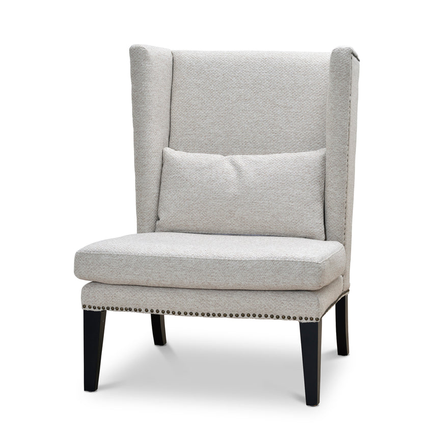 CLC8847-IG Fabric Armchair - Light Grey Fleck - Black Oak