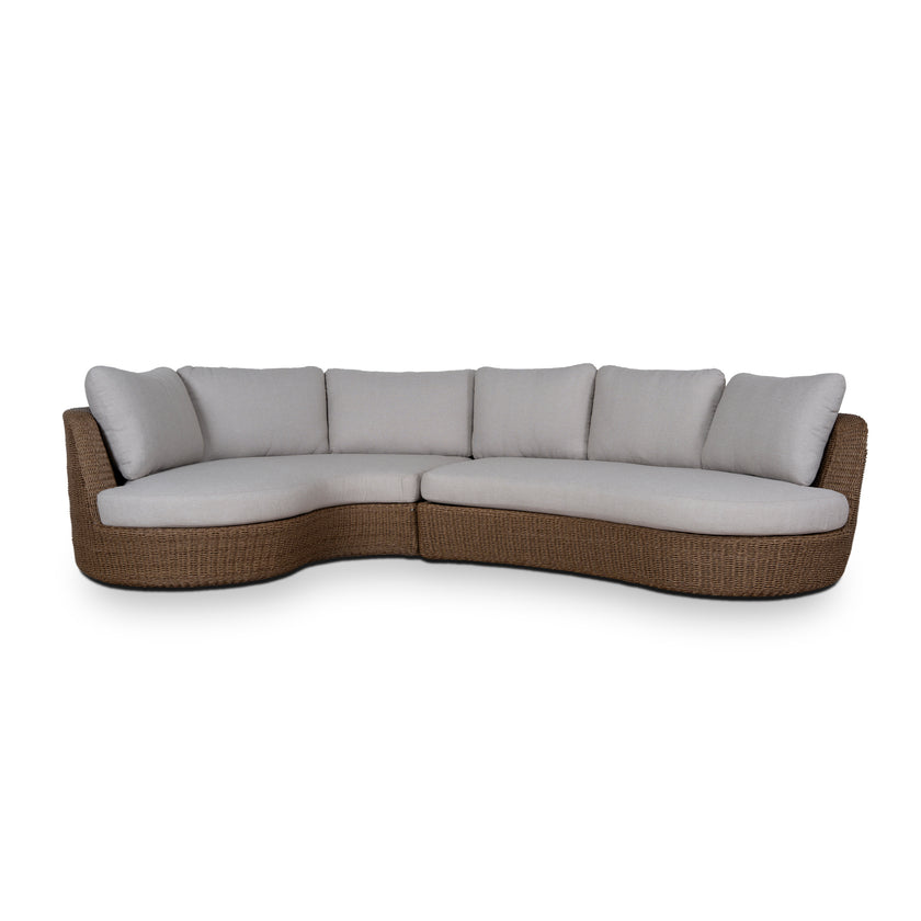 CLS12169-EM 2pcs Outdoor Corner Lounge Set - Light Brown