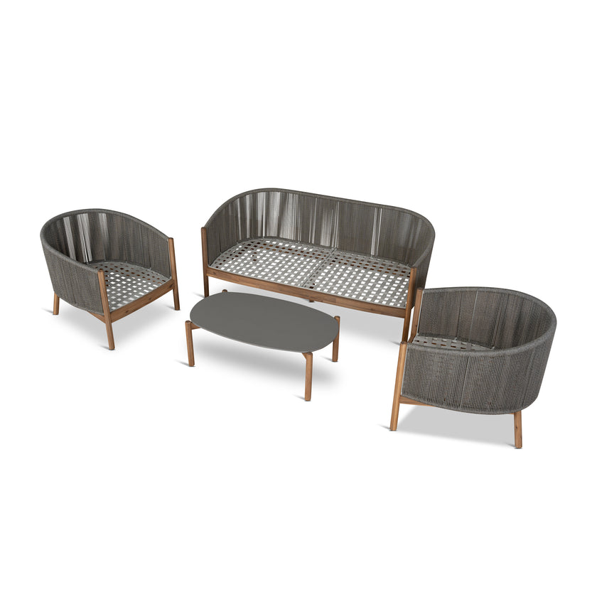 CLS12172-EM 4pcs Outdoor Lounge Set - Light Brown