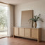 CDT8736-KK 2.1m Travertine Top Sideboard Unit - Creme Ash