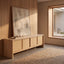 CTV8737-KK 2.1m Travertine Top TV Entertainment Unit - Creme Ash