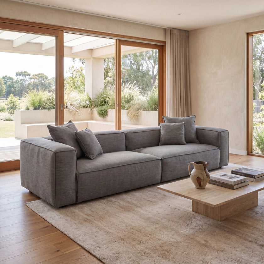 CLC2734-KSO 4 Seater Sofa with Cushion and Pillow - Graphite Grey