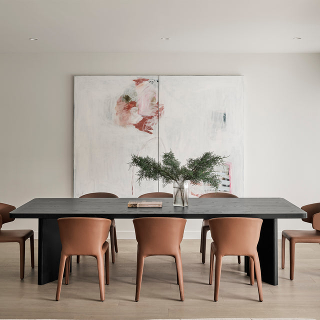 CDT8288-NI 3m Elm Dining Table - Full Black | Calibre Furniture
