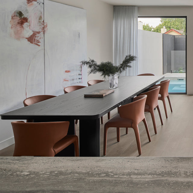 CDT8288-NI 3m Elm Dining Table - Full Black | Calibre Furniture