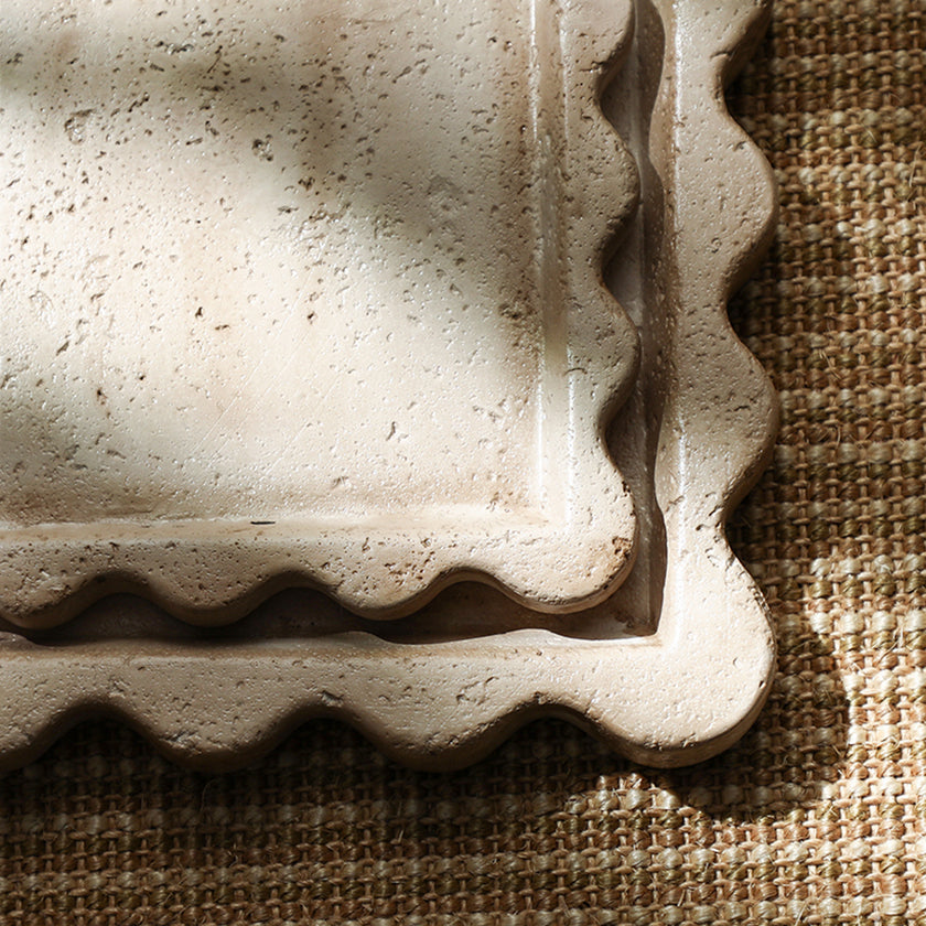 CAC10736-FC Curved Edge Travertine Plate B