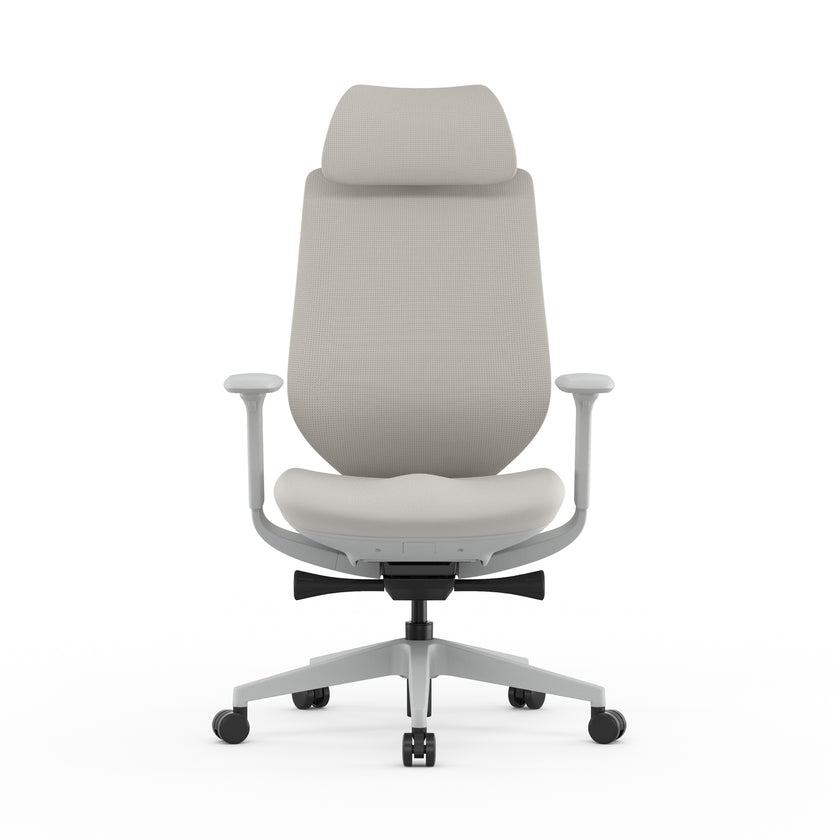 COC12626-AV Mesh Office Chair - Light Grey with Headrest