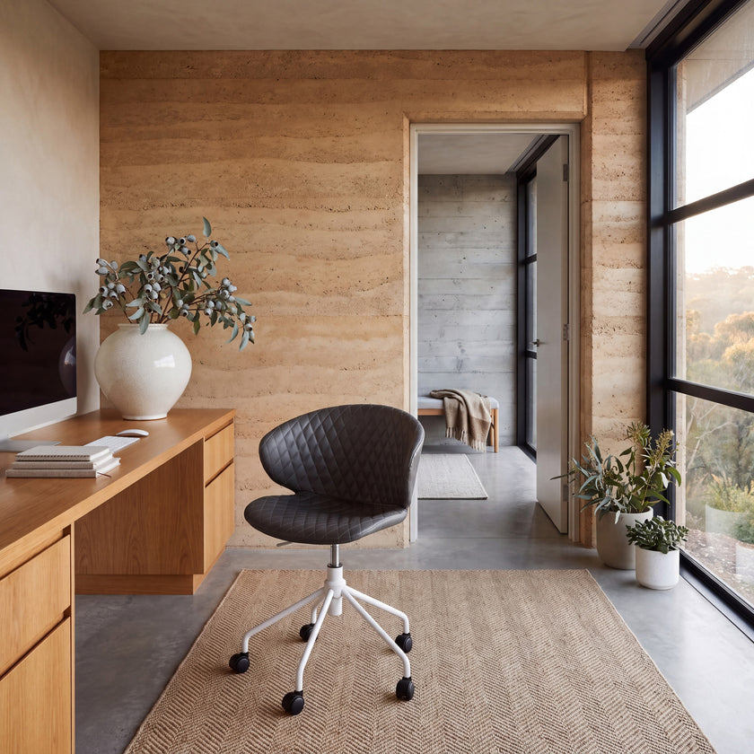 COC6194-LF Office Chair - Charcoal with White Base