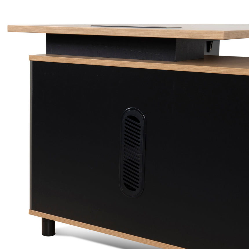 COT10186-SN 1.8m Executive Desk Left Return with Black Legs - Natural