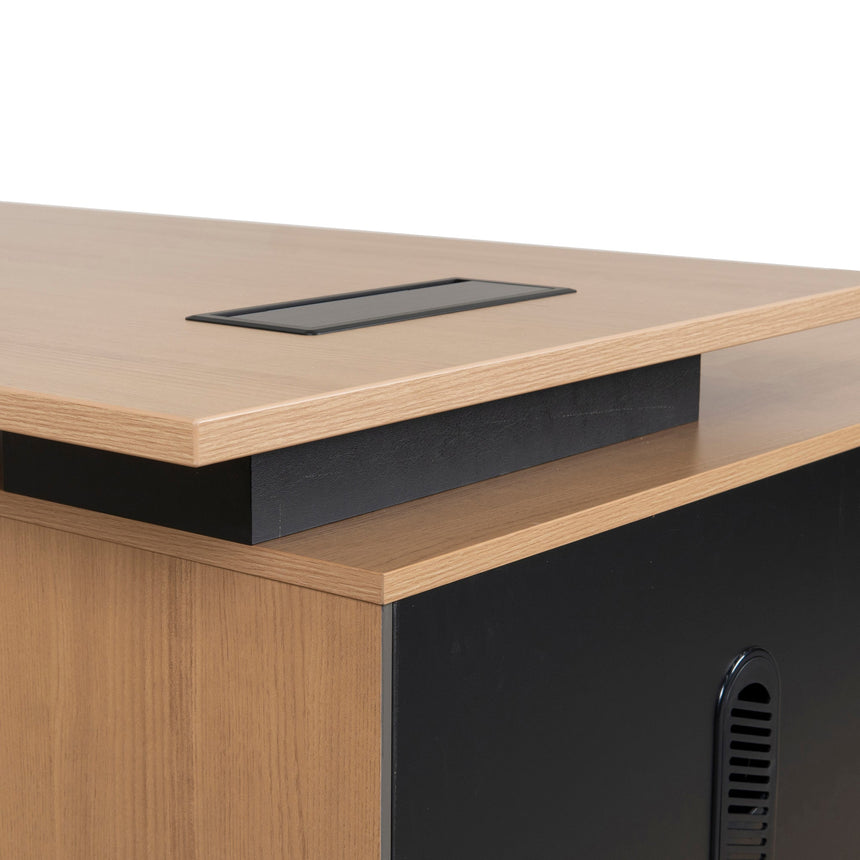 COT10186-SN 1.8m Executive Desk Left Return with Black Legs - Natural