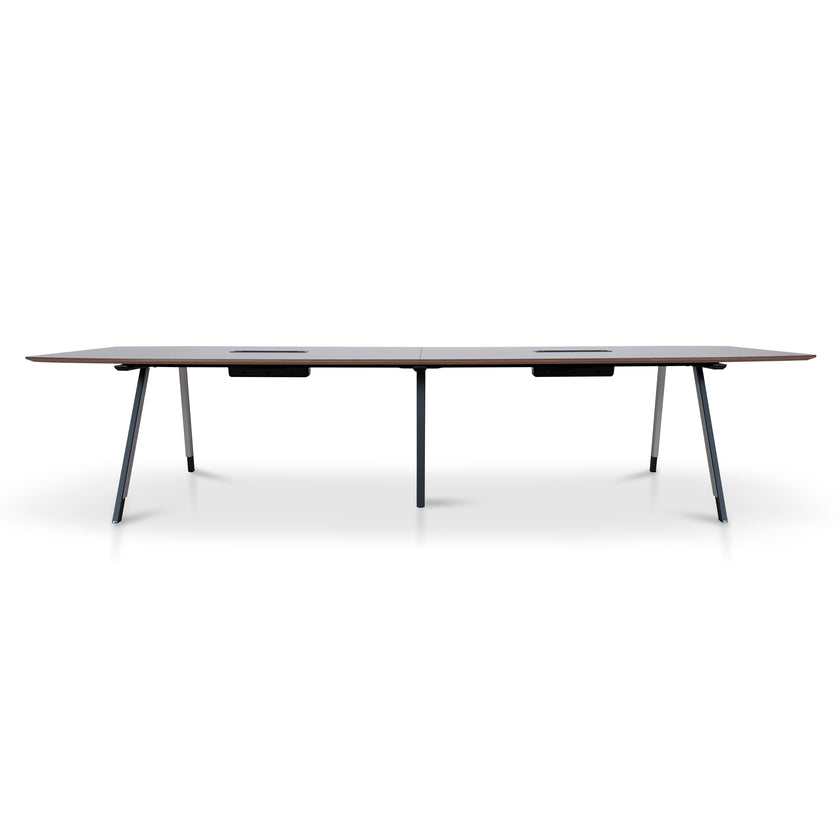 COT10442-SN 3.6m Boardroom Meeting Table - Walnut Top With Black Legs