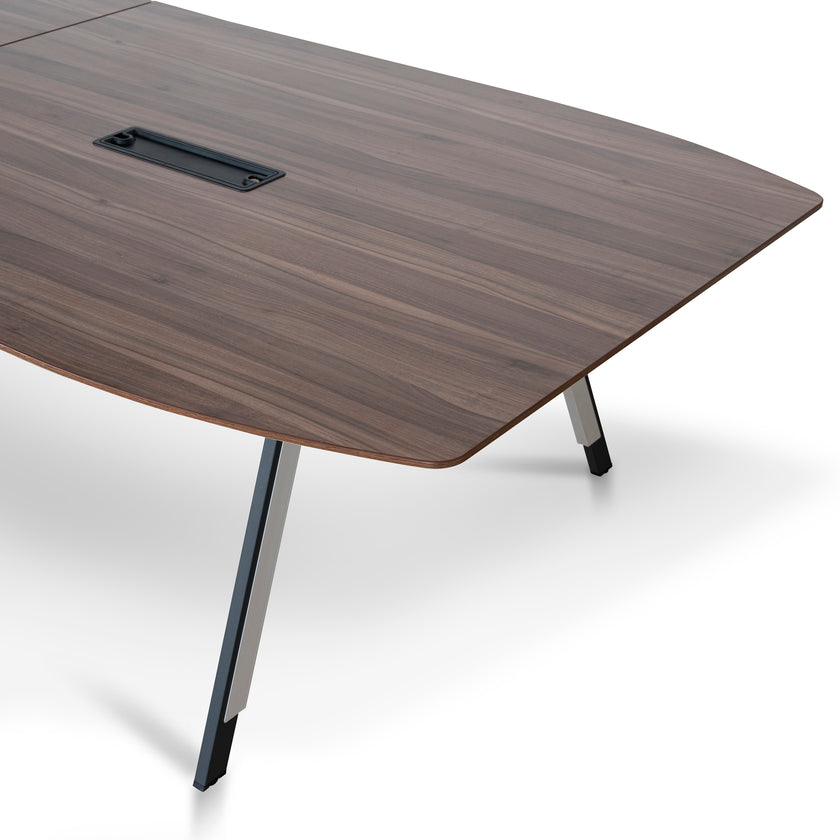 COT10442-SN 3.6m Boardroom Meeting Table - Walnut Top With Black Legs