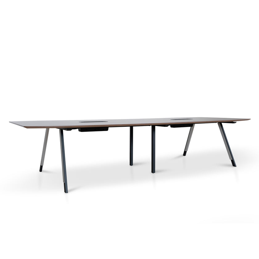 COT10442-SN 3.6m Boardroom Meeting Table - Walnut Top With Black Legs