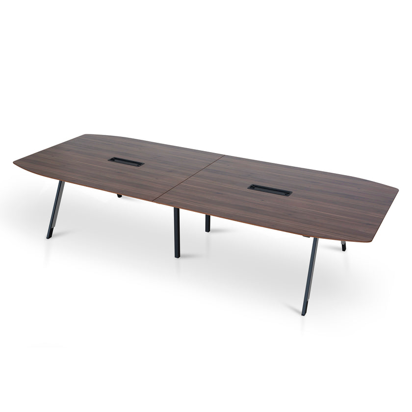COT10442-SN 3.6m Boardroom Meeting Table - Walnut Top With Black Legs